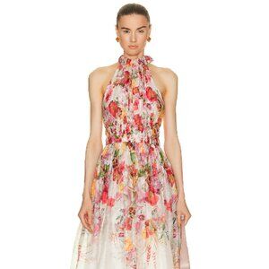 NWT Zimmermann WONDERLAND HALTER Midi DRESS Size 0